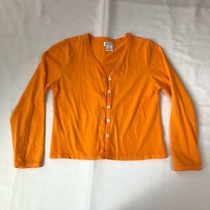 Button Front Bright Orange Cardigan